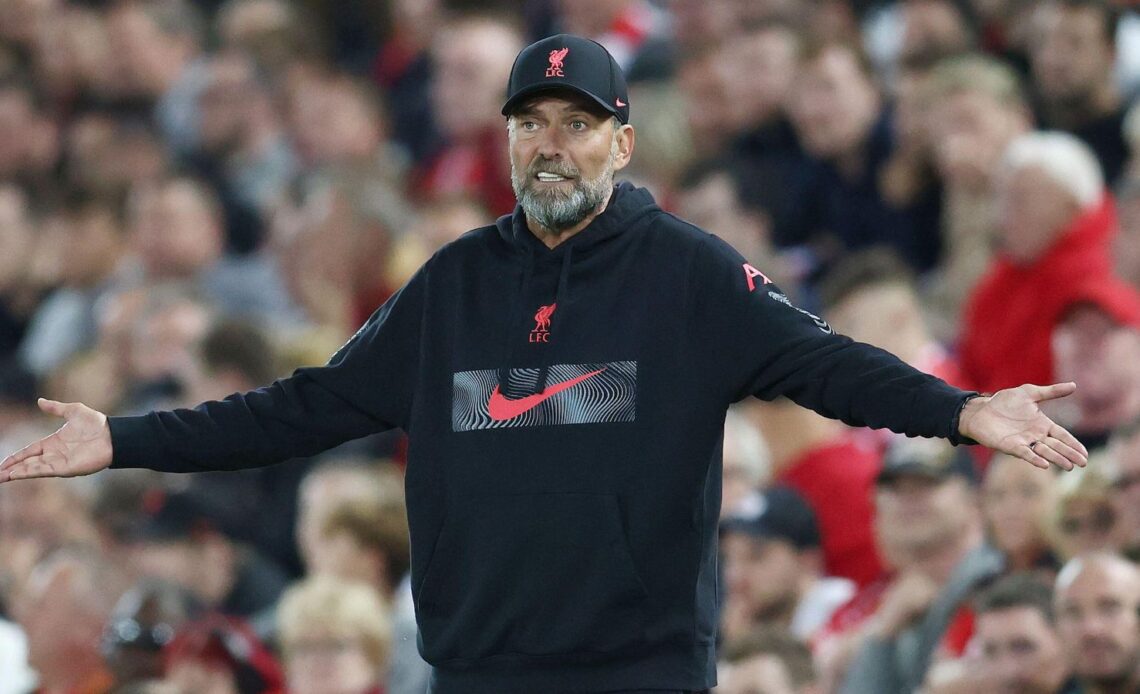 Liverpool boss Jurgen Klopp puts his arms out wide