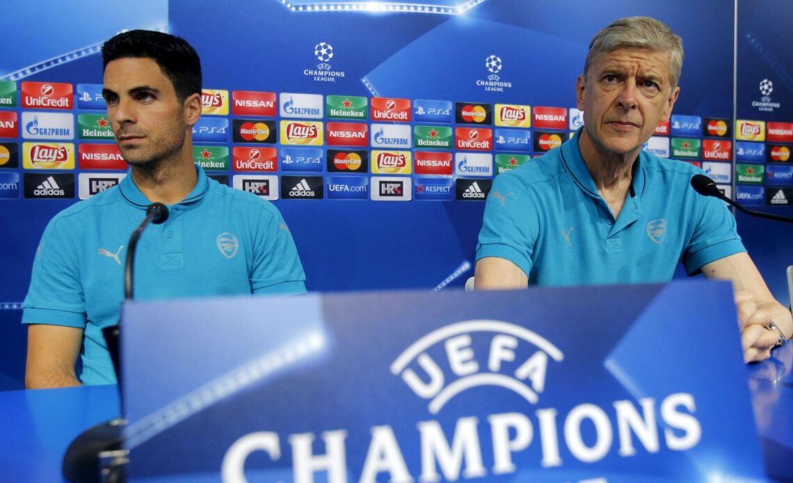 Arsenal boss Mikel Arteta and Arsene Wenger