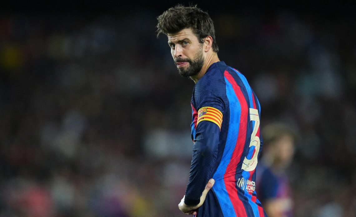 Gerard Pique of FC Barcelona during the Joan Gamper trophy match between FC Barcelona and Pumas played at Spotify Camp Nou Stadium on August 7, 2022 in Barcelona, Spain.