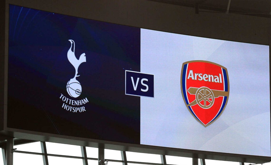 The scoreboard before a Spurs vs Arsenal derby match