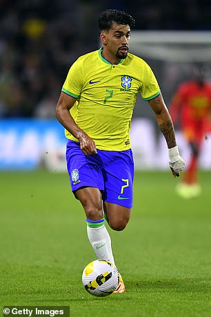 Paqueta has played all but one of Brazil's last 20 matches