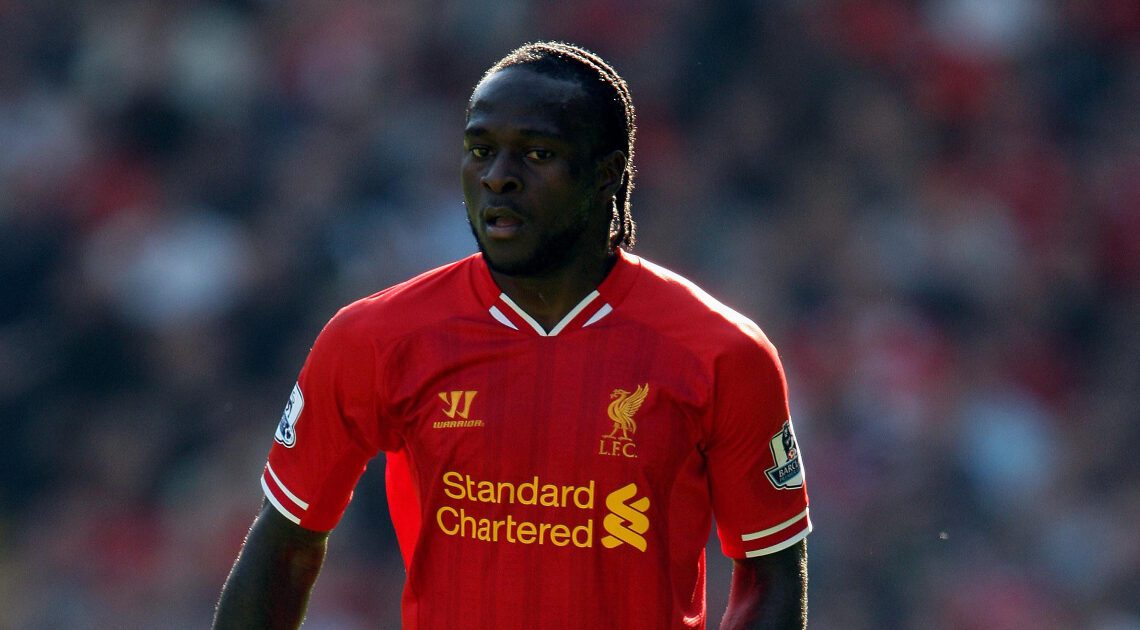 Victor Moses in action for Liverpool against Southampton, Anfield, Liverpool, September 2013.