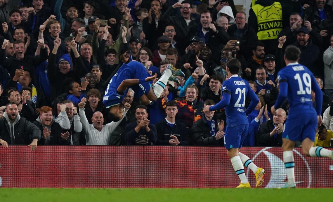 Chelsea forward Pierre-Emerick Aubameyang celebrates his goal