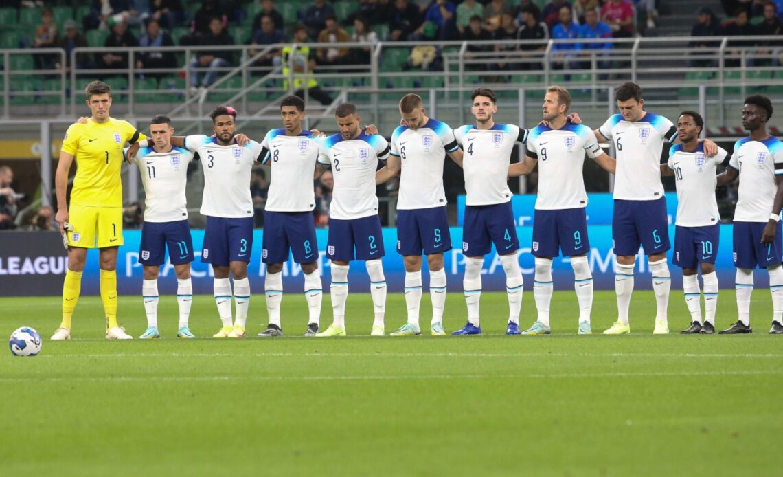 Euro 2024 qualifiers - England players line up before a match