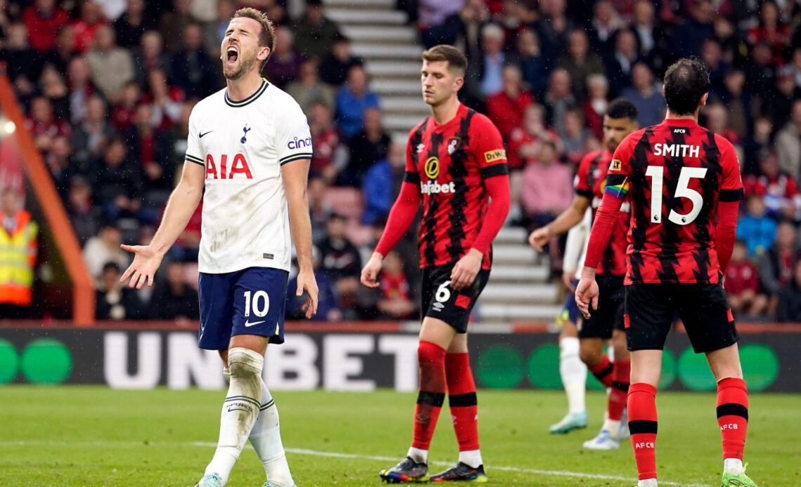 Harry Kane roars at a missed chance