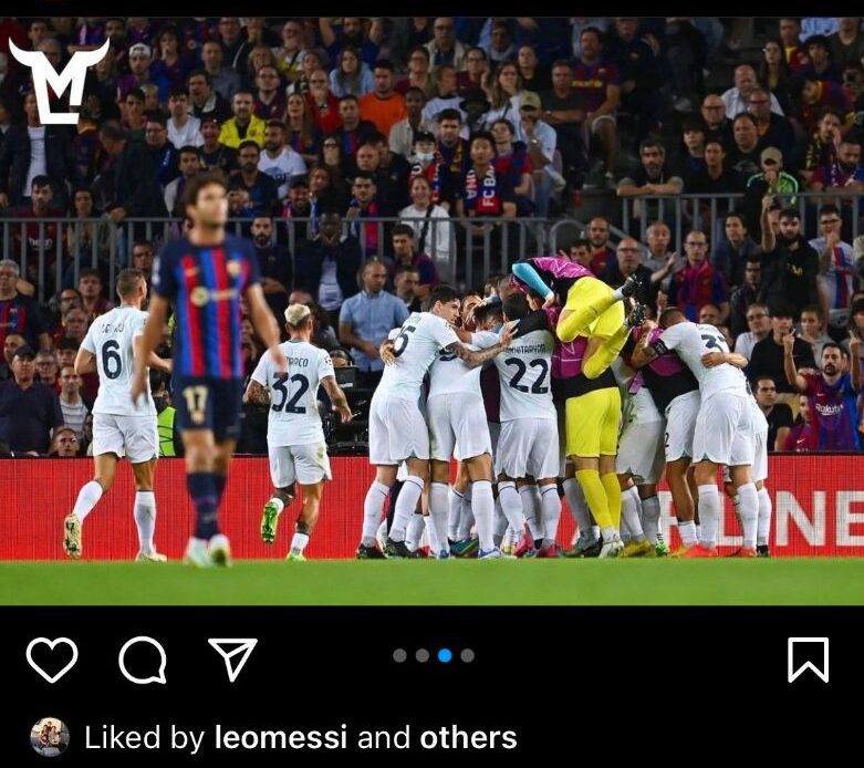Lionel Messi risks wrath of old fans by liking post celebrating Barcelona's frustrating draw vs Inter