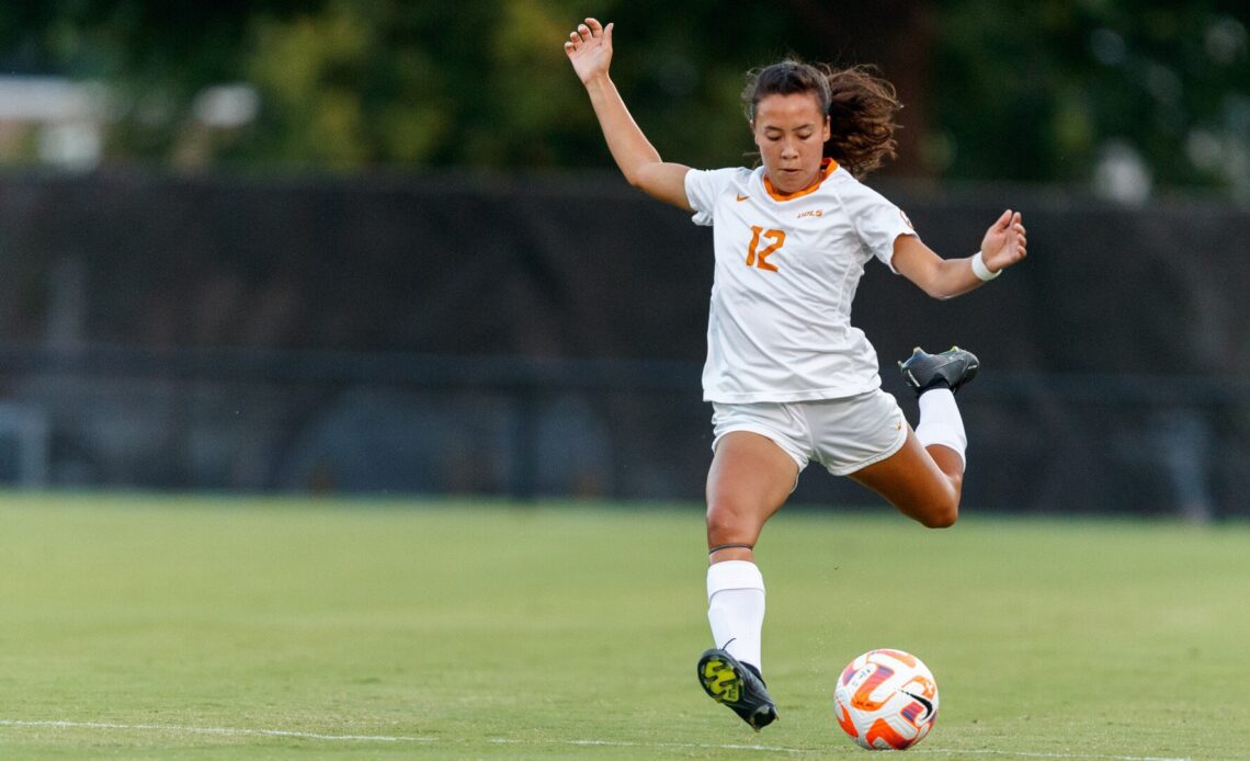 KNOXVILLE, TN - August 25, 2022 - Forward/Midfielder Claudia Dipasupil #12 of the Tennessee Lady Volunteers during the game between the Duke Blue Devils and the Tennessee Volunteers at Regal Soccer Stadium in Knoxville, TN. Photo By Ian Cox/Tennessee Athletics
