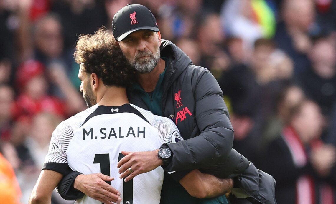 Liverpool boss Jurgen Klopp hugs Mo Salah