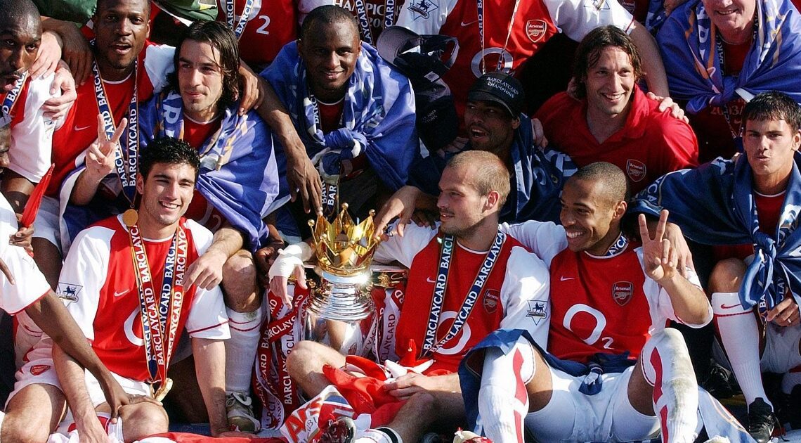 Arsenal Invincibles celebrate their league titles