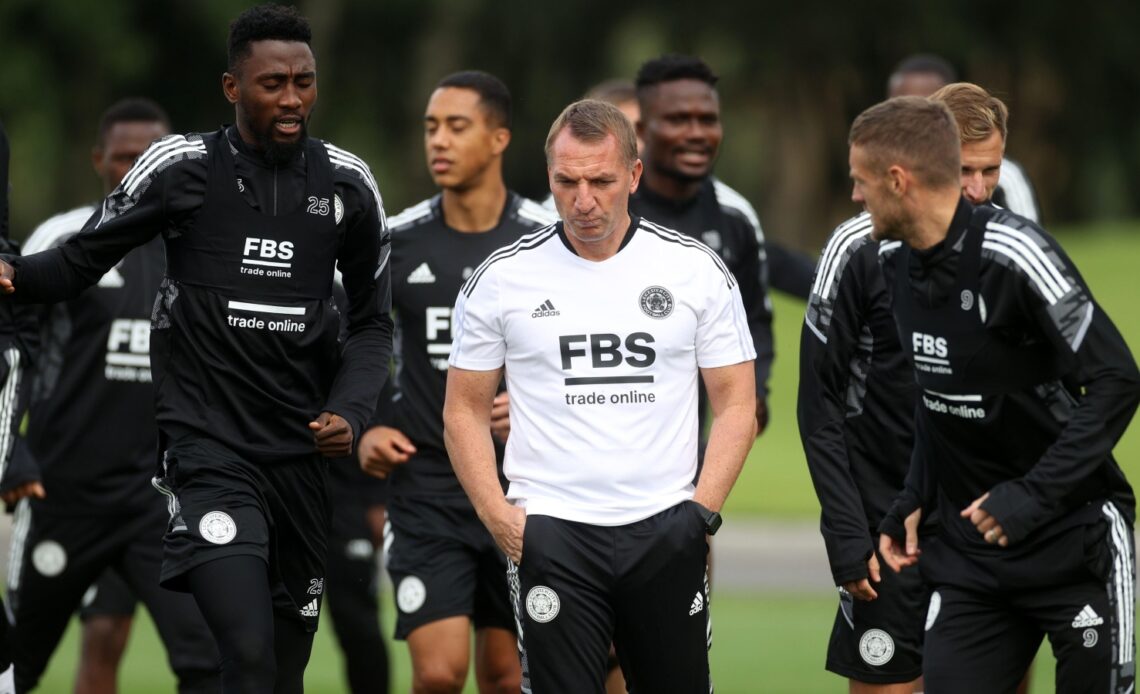 Brendan Rodgers during a training session