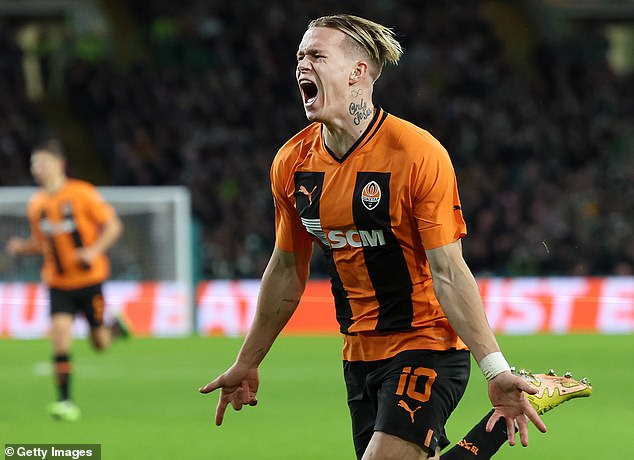 Manchester City and Arsenal are interested in signing Shakhtar Donetsk's Mykhaylo Mudryk