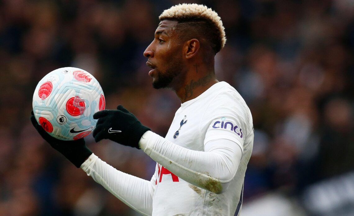 Tottenham defender Emerson Royal before taking a throw-in