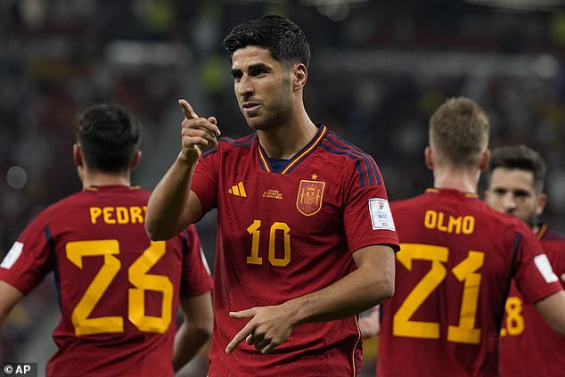 Asensio impressed for Spain against Costa Rica, scoring his side's second goal in their 7-0 win