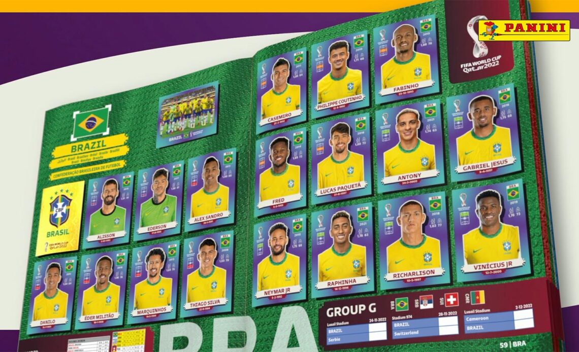 Panini World Cup 2022 sticker album, Brazil page