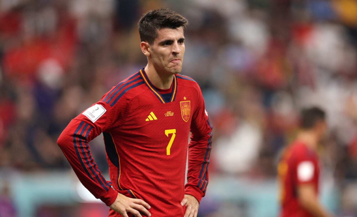 Alvaro Morata reacts to Spain's draw with Germany