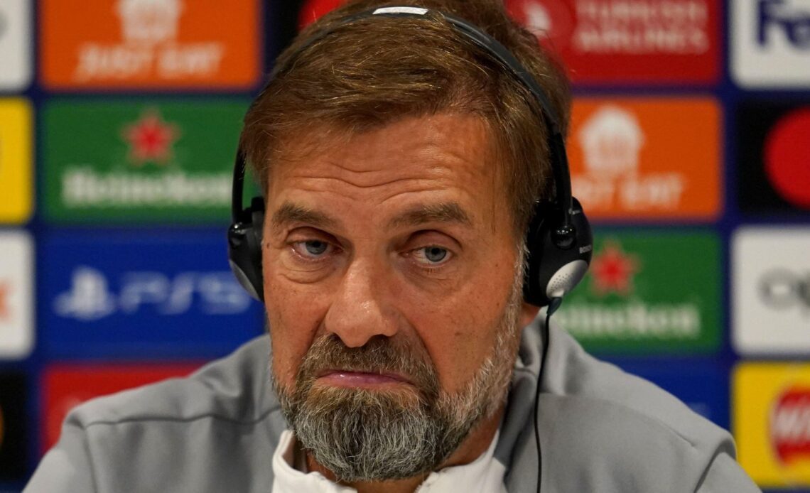 Liverpool boss Jurgen Klopp makes a face