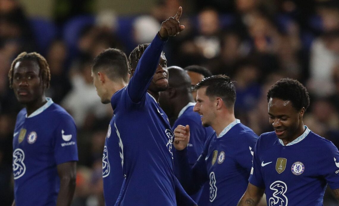Denis Zakaria celebrates his goal for Chelsea