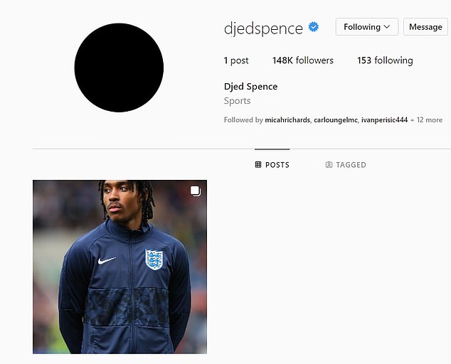 Djed Spence has blacked out his Instagram profile and deleted posts - raising doubts about his future at Tottenham