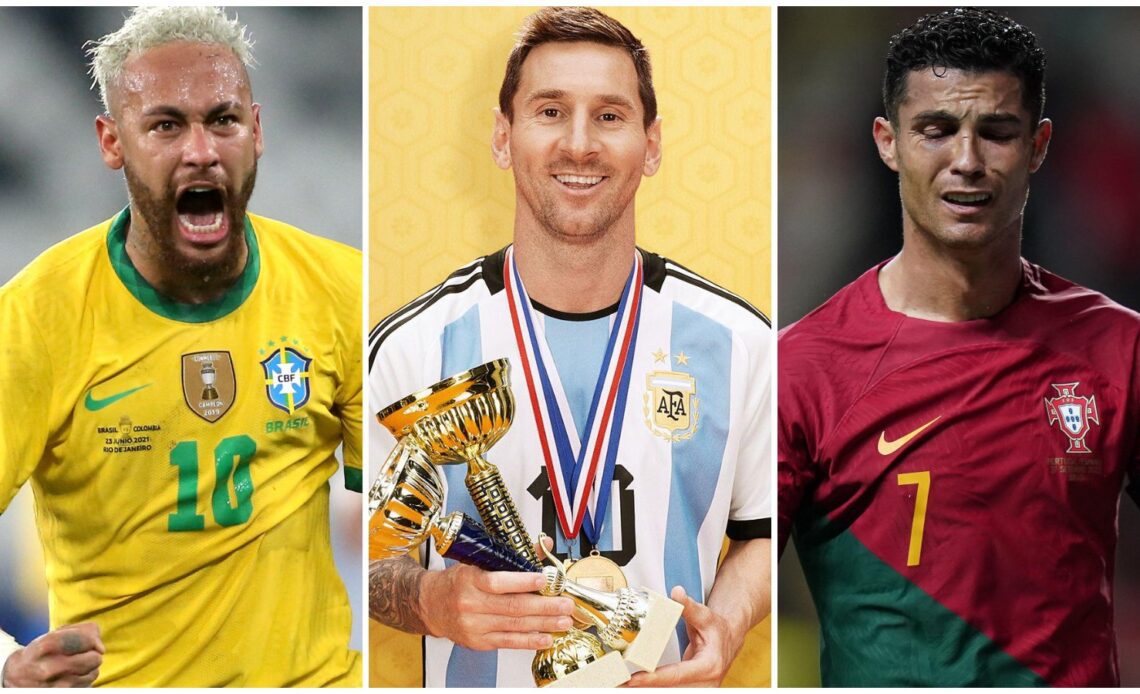 Brazil star Neymar, Argentina forward Lionel Messi, and Portugal's Cristiano Ronaldo.