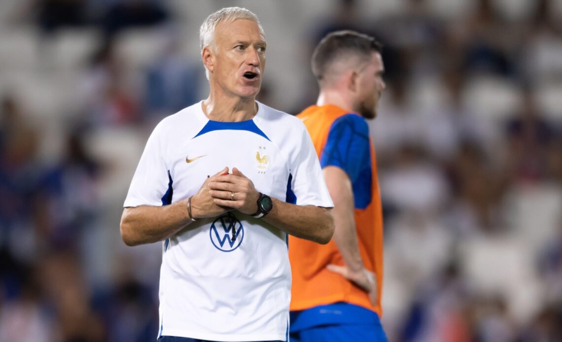 France boss Didier Deschamps takes a training session