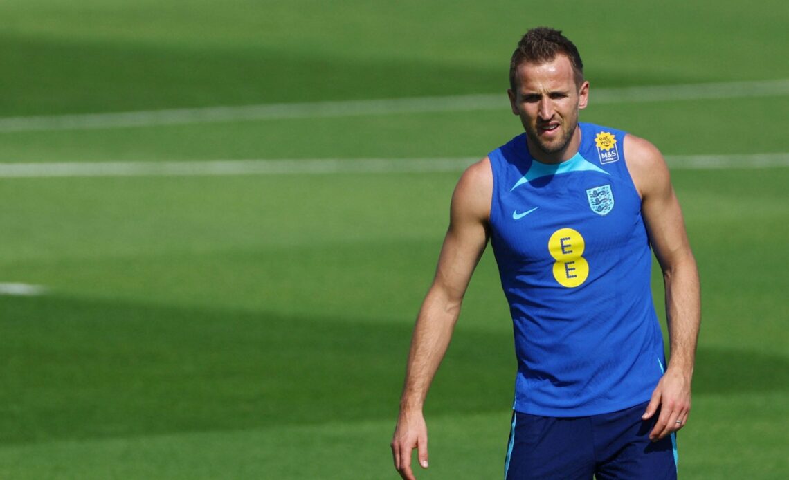 England captain Harry Kane during a training session