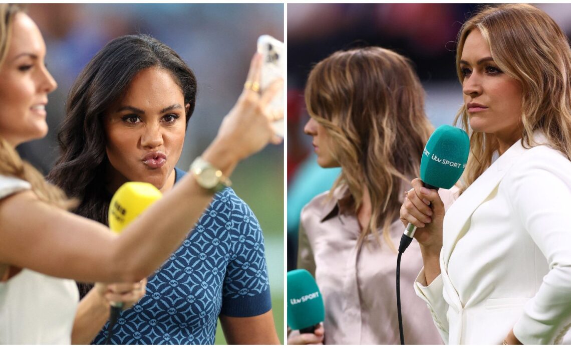 BBC analyst Alex Scott and ITV presenter Laura Woods at the World Cup.
