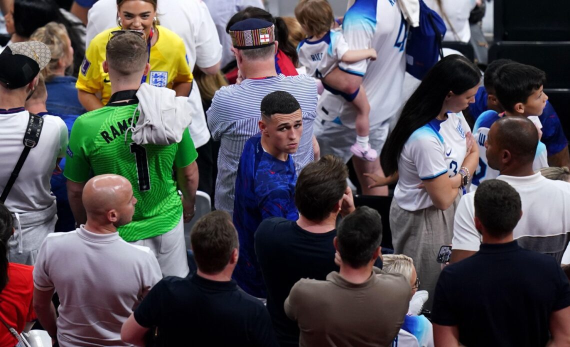 England midfielder Phil Foden in the crowd after a match