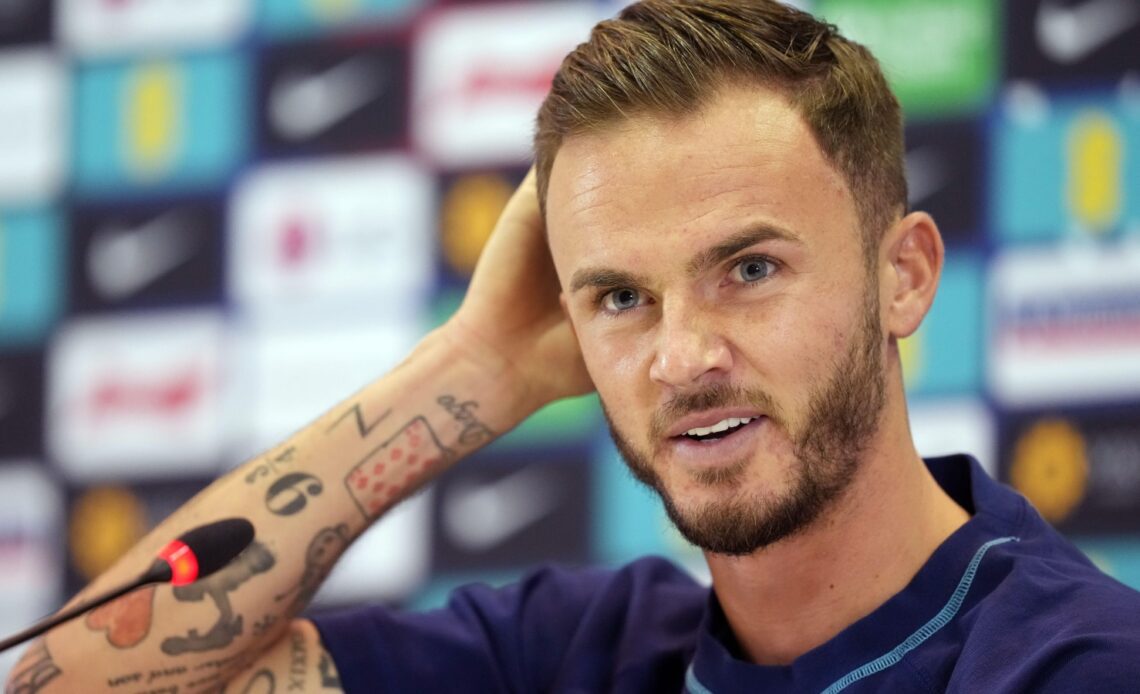 James Maddison during a press conference