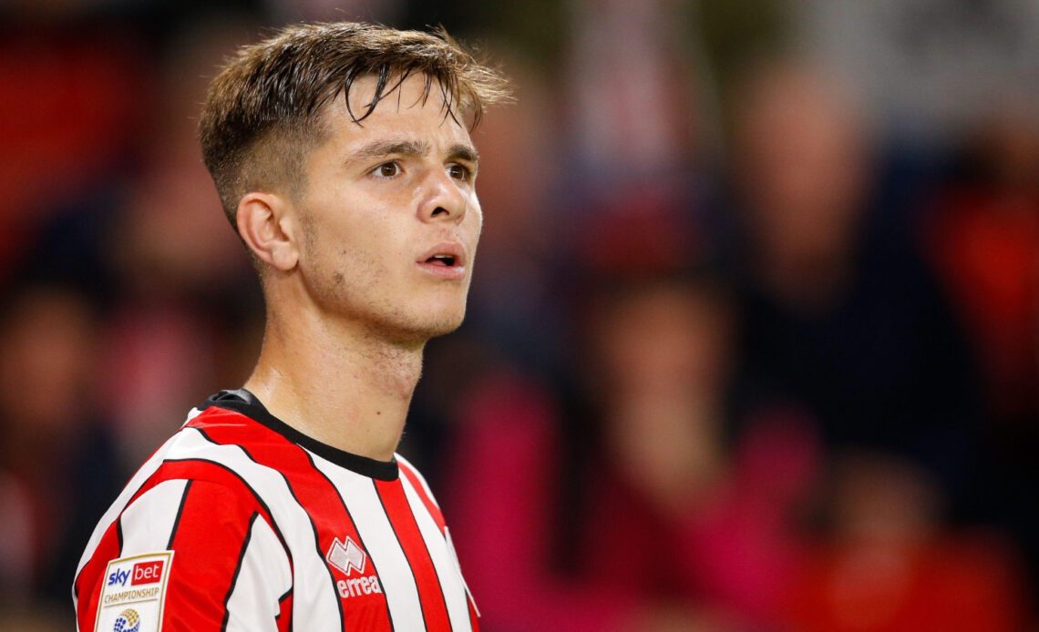James McAtee looks forward while playing for Sheffield United