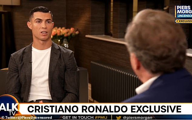 Cristiano Ronaldo criticised the club in a damning interview with Piers Morgan (above, right)