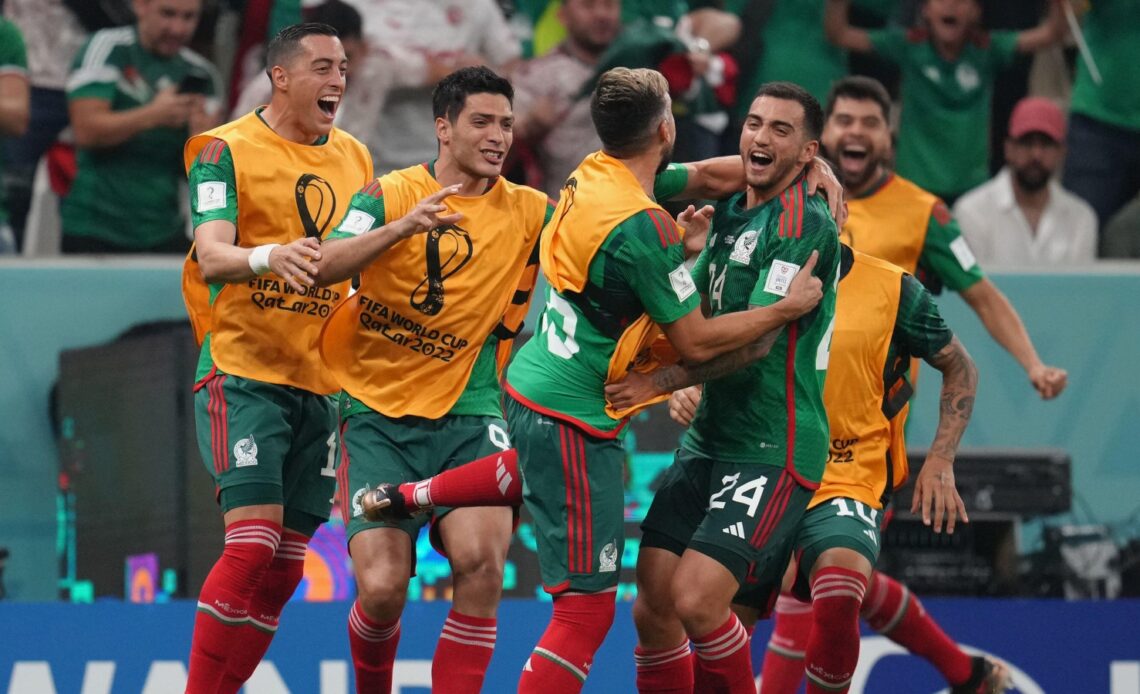 Saudi Arabia v Mexico - Luis Chavez celebrates his goal