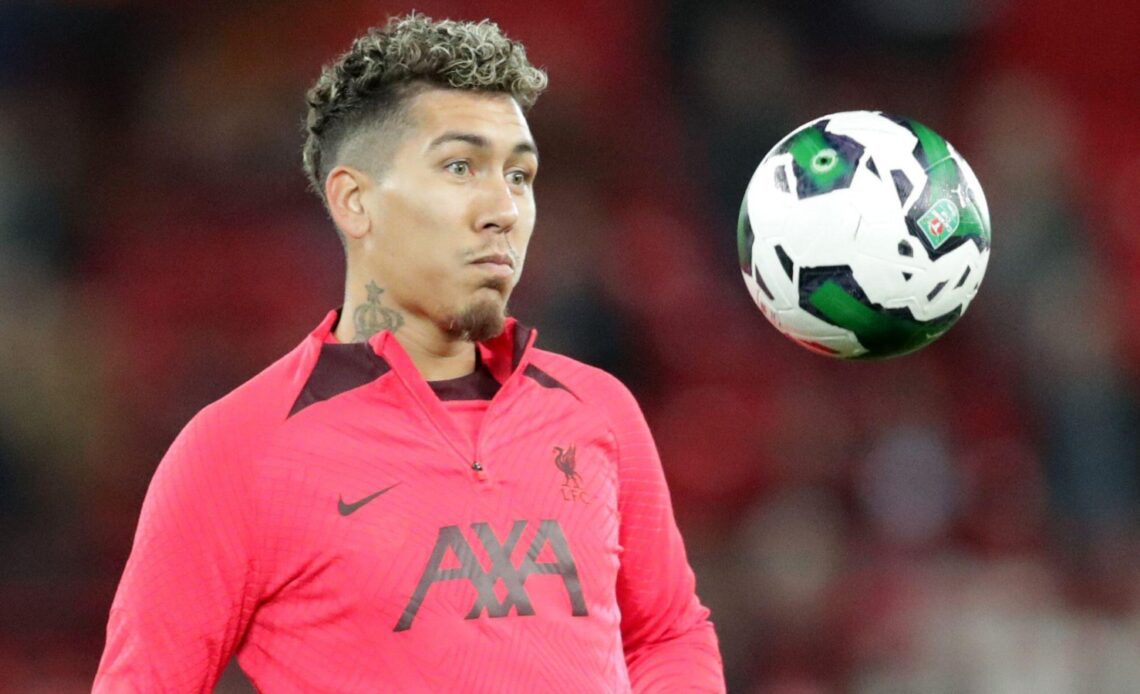 Liverpool forward Roberto Firmino does some keepy ups