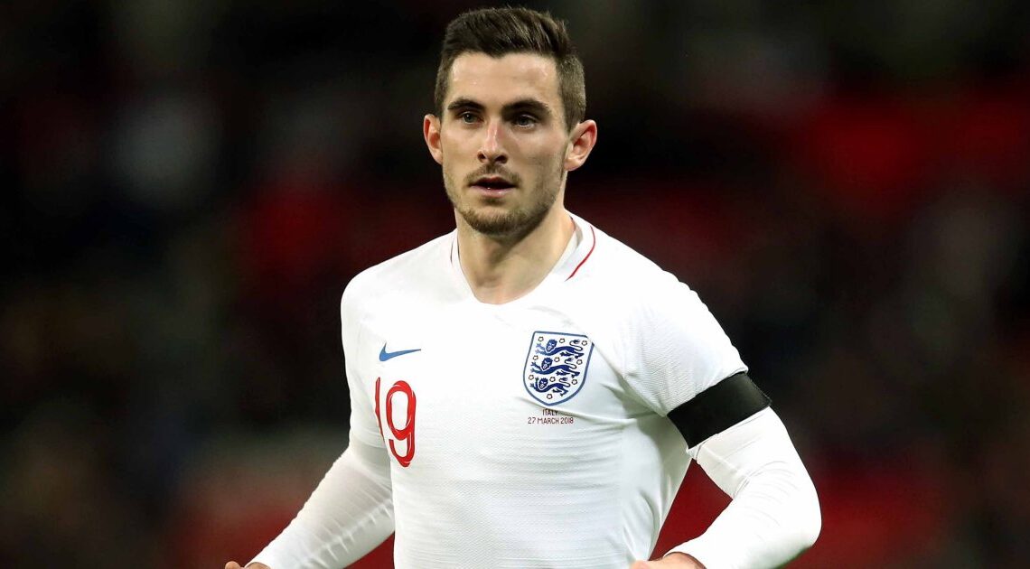 Lewis Cook making his England debut at Wembley in March 2018.