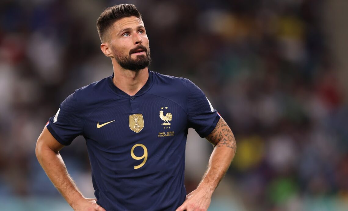 Olivier Giroud ties Thierry Henry's all-time France scoring record