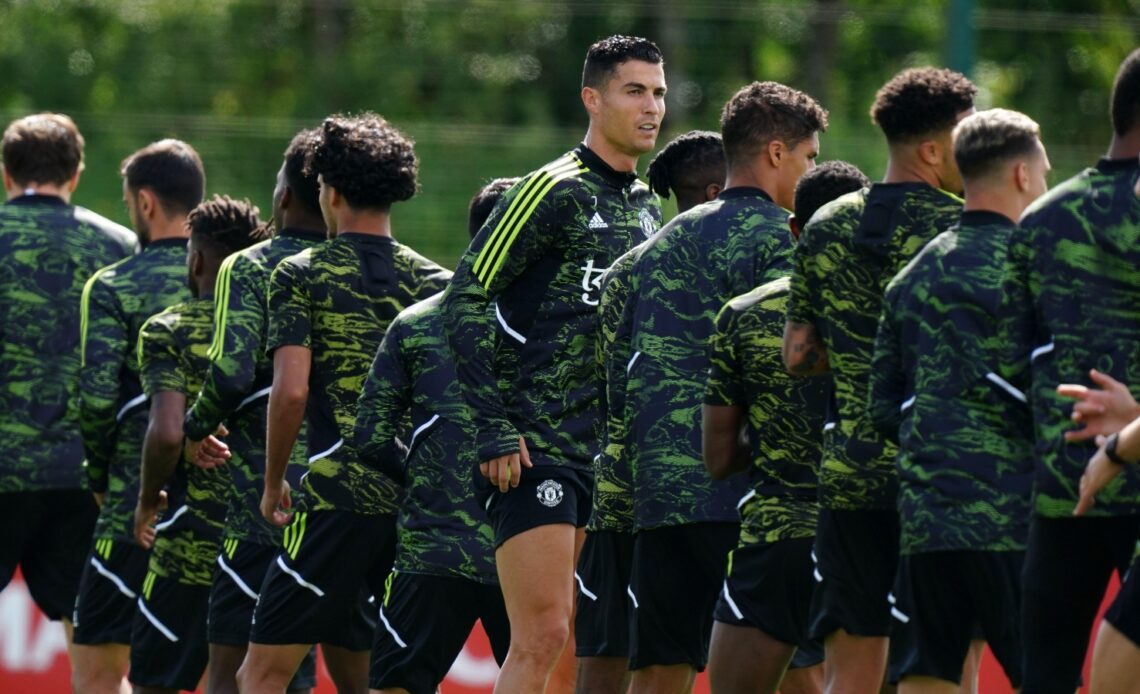 Cristiano Ronaldo during a training session