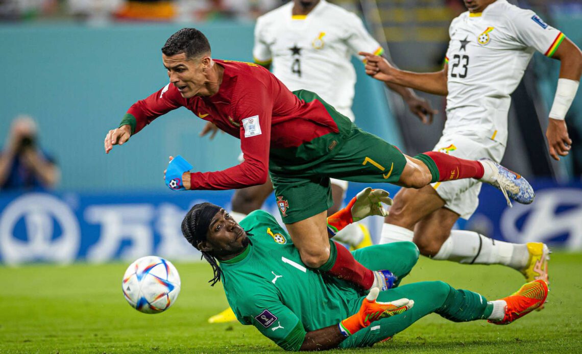 Cristiano Ronaldo for Portugal against Ghana at the 2022 World Cup