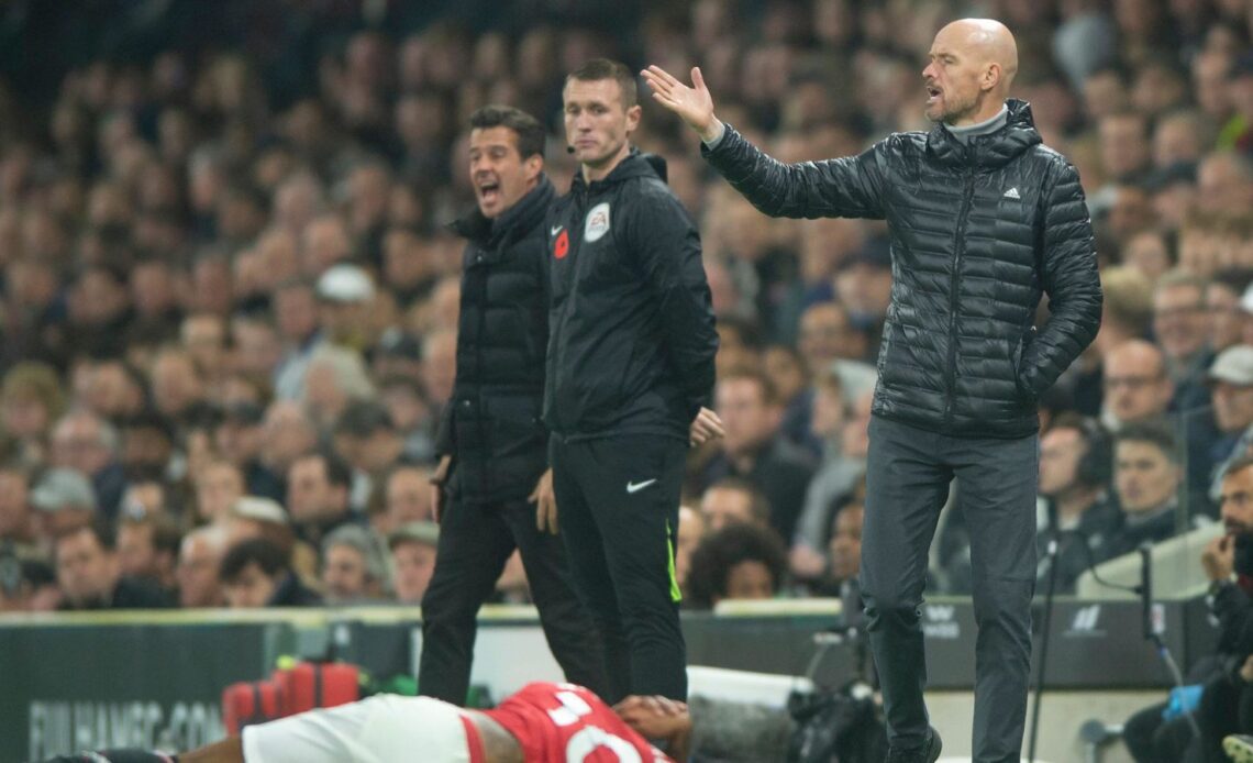 Manchester United boss Erik Ten Hag makes his feelings known during the Premier League game at Fulham