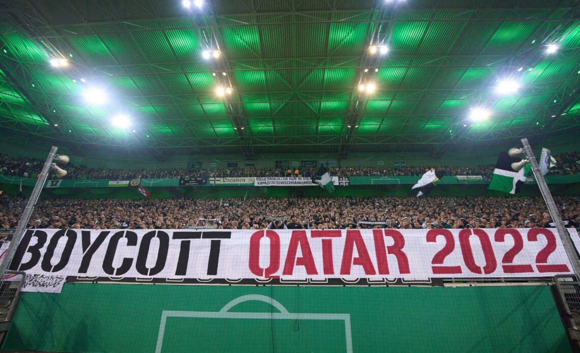 A protest against the Qatar 2022 World Cup