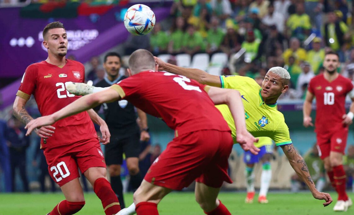 Richarlison scores for Brazil against Serbia at the 2022 World Cup