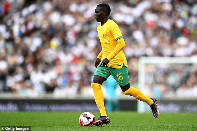 There are a host of teenagers who will be hoping to impress at the upcoming Qatar World Cup, such as Garang Kuol (above), who recently signed for Newcastle and plays for Australia