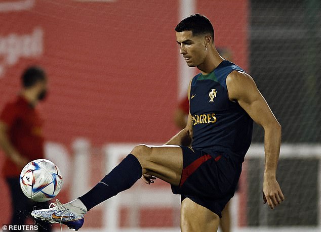 Cristiano Ronaldo (pictured in training on Thursday) furiously denied reports he wanted to quit the squad after being dropped, saying Portugal are 'too strong to be broken by outside forces'