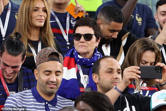 Veronique Rabiot watches on from the stands during France's group stage clash with Tunisia