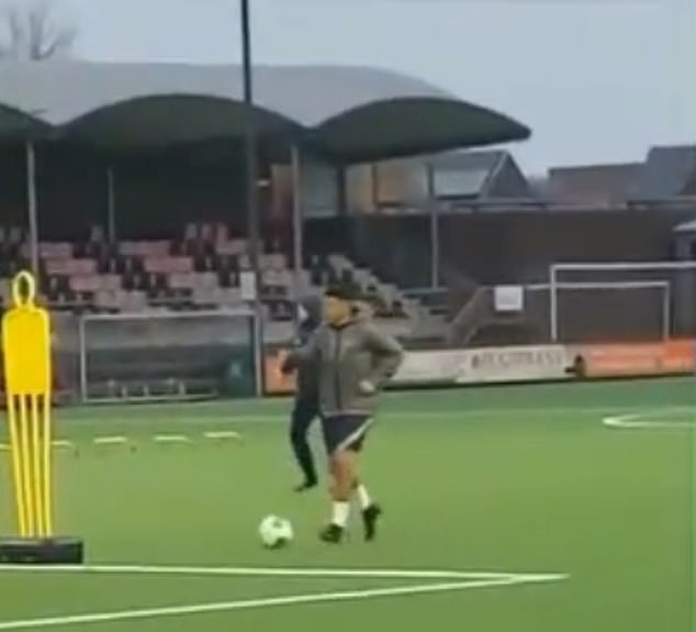 A brief video emerged last month of Sancho dribbling around training mannequins by himself