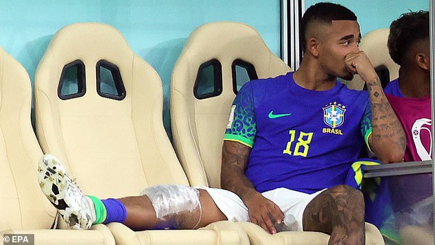 Regular forward Gabriel Jesus is facing up to three months on the sidelines after picking up a knee injury at the World Cup.