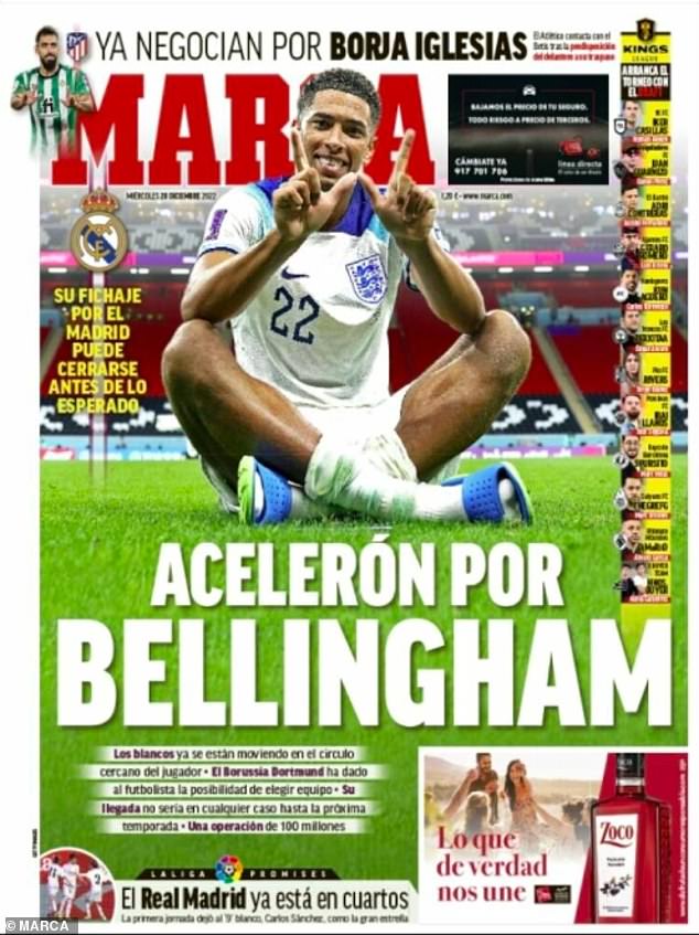Wednesday's edition of Marca leads on Real Madrid planning to 'accelerate' their pursuit
