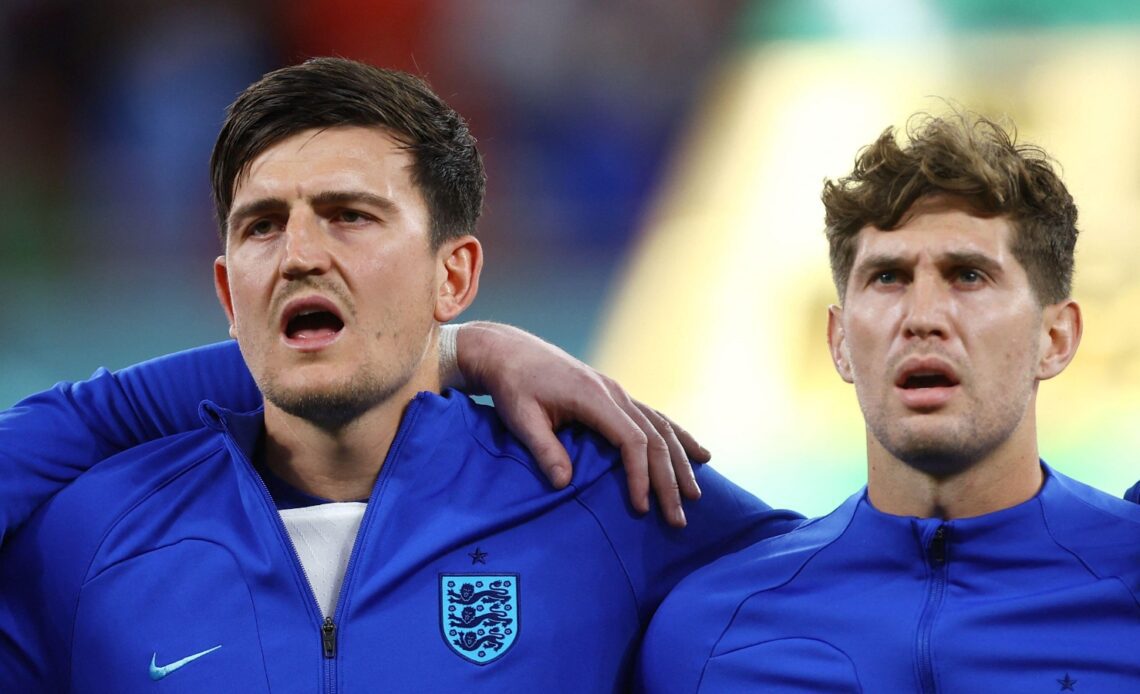 Harry Maguire and John Stones before a match