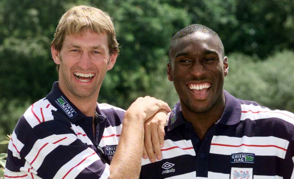 Tony Adams and Sol Campbell while on England duty