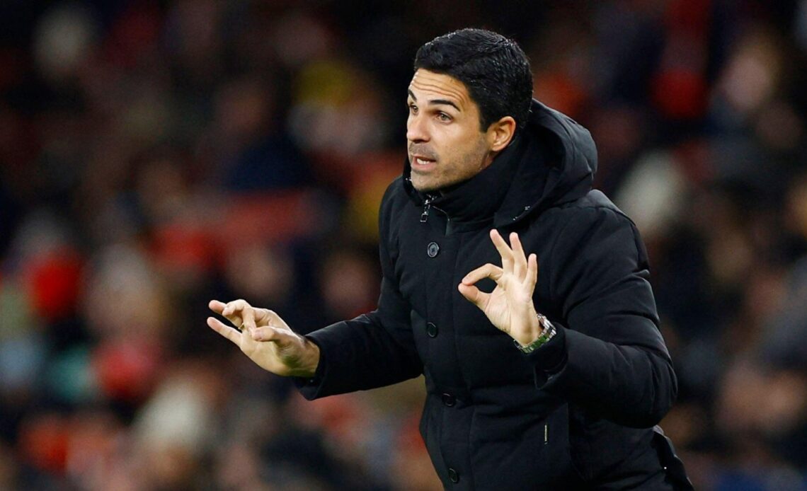 Arsenal boss Mikel Arteta shouts instructions to his players