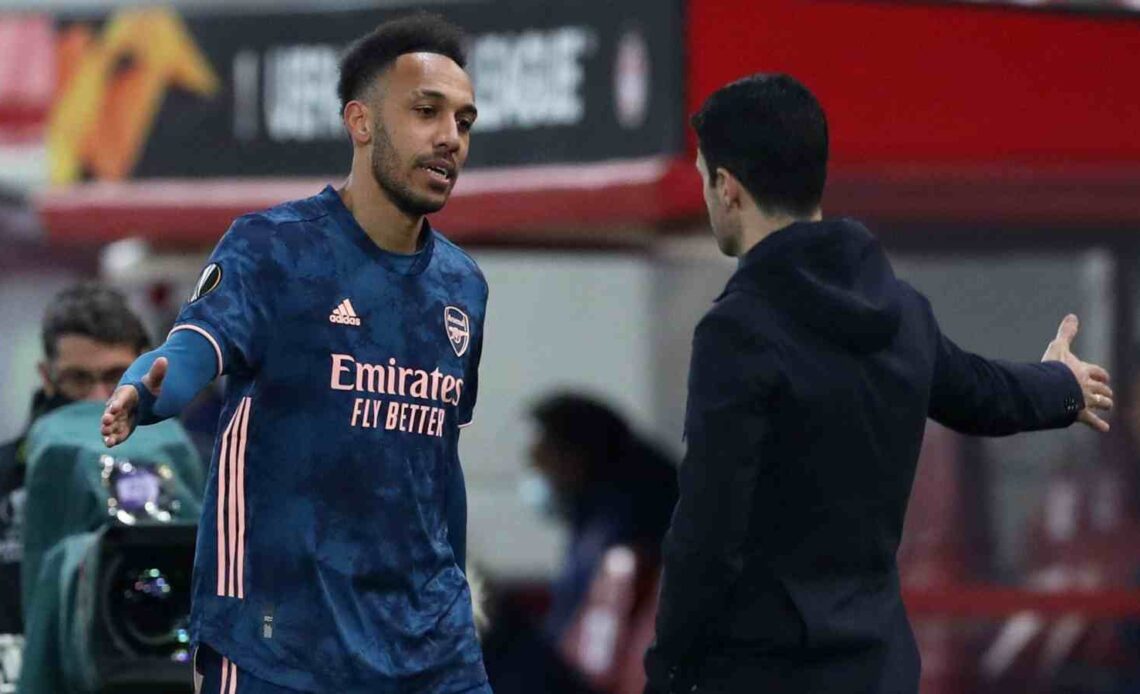 Arsenal manager Mikel Arteta and Pierre-Emerick Aubameyang