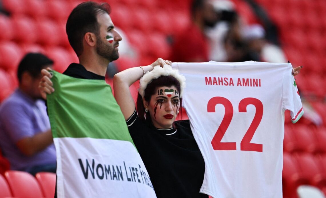 Iran fans protest